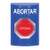 SS2402AB-ES STI Blue No Cover Key-to-Reset (Illuminated) Stopper Station with ABORT Label Spanish