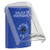 SS2420EX-ES STI Blue Indoor Only Flush or Surface Key-to-Reset Stopper Station with EMERGENCY EXIT Label Spanish