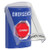 SS2422EM-ES STI Blue Indoor Only Flush or Surface Key-to-Reset (Illuminated) Stopper Station with EMERGENCY Label Spanish