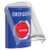 SS2428EM-ES STI Blue Indoor Only Flush or Surface Pneumatic (Illuminated) Stopper Station with EMERGENCY Label Spanish