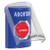 SS2429AB-ES STI Blue Indoor Only Flush or Surface Turn-to-Reset (Illuminated) Stopper Station with ABORT Label Spanish
