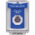SS2443ZA-ES STI Blue Indoor/Outdoor Flush w/ Horn Key-to-Activate Stopper Station with Non-Returnable Custom Text Label Spanish