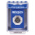 SS2483EM-ES STI Blue Indoor/Outdoor Surface w/ Horn Key-to-Activate Stopper Station with EMERGENCY Label Spanish