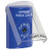 SS24A0PX-ES STI Blue Indoor Only Flush or Surface w/ Horn Key-to-Reset Stopper Station with PUSH TO EXIT Label Spanish