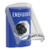 SS24A3EM-ES STI Blue Indoor Only Flush or Surface w/ Horn Key-to-Activate Stopper Station with EMERGENCY Label Spanish