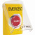 SS2221EM-EN STI Yellow Indoor Only Flush or Surface Turn-to-Reset Stopper Station with EMERGENCY Label English