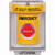 SS2238EM-EN STI Yellow Indoor/Outdoor Flush Pneumatic (Illuminated) Stopper Station with EMERGENCY Label English