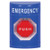 SS2402EM-EN STI Blue No Cover Key-to-Reset (Illuminated) Stopper Station with EMERGENCY Label English