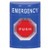 SS2405EM-EN STI Blue No Cover Momentary (Illuminated) Stopper Station with EMERGENCY Label English