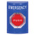 SS2409EM-EN STI Blue No Cover Turn-to-Reset (Illuminated) Stopper Station with EMERGENCY Label English
