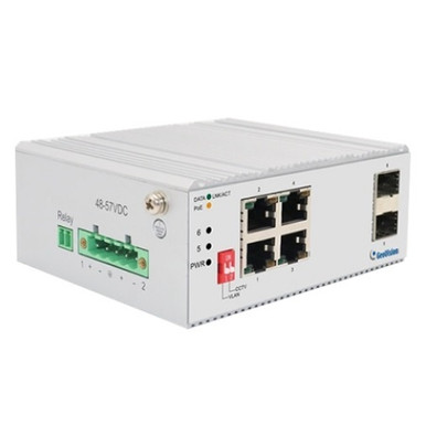 Gv Switch Wht GV-APOE0410-E Geovision Industrial-Grade Unmanaged PoE Switch with 4 ...