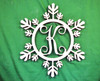 Christmas Wooden Snowflake Monogram Wreath 