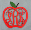 Apple Border with Three Letter Monogram Door Hanger