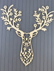 Wooden Floral Deer Head Sign, Deer Wall Art