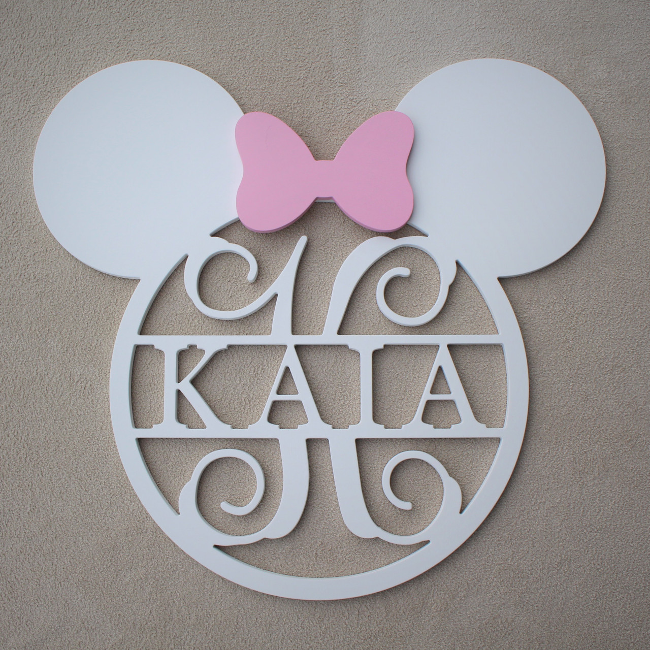 Mini Mouse Frame with Name and Initial - MonogramCrafty