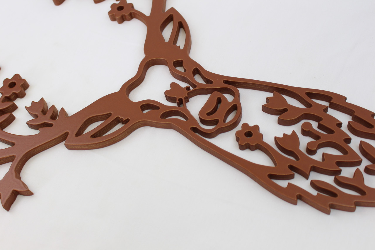 Wooden Floral Deer Head Sign, Deer Wall Art MonogramCrafty