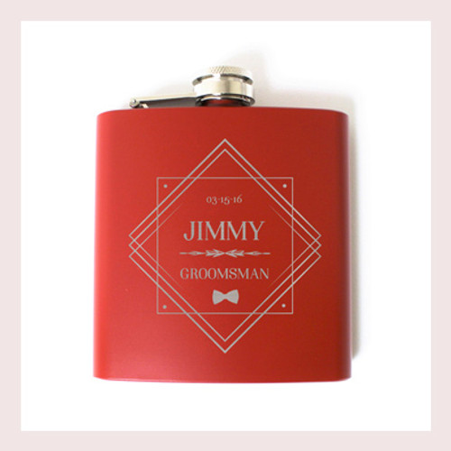 Engraved 6 oz Wedding Flask FD039