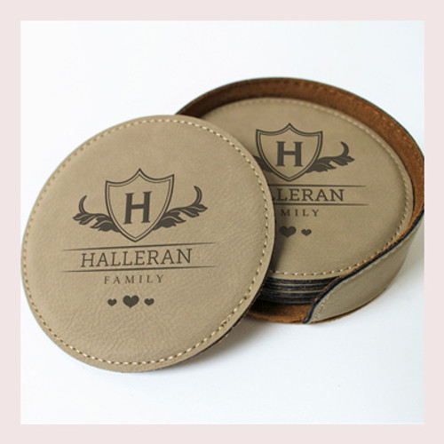 Coaster Leather Round CD038