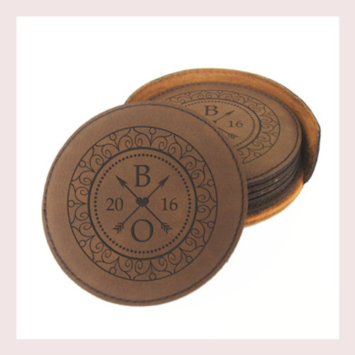 Coaster Leather Round CD040