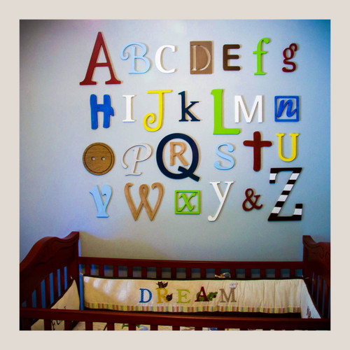 Wooden Alphabet Wall Decor, Style 017 - MonogramCrafty