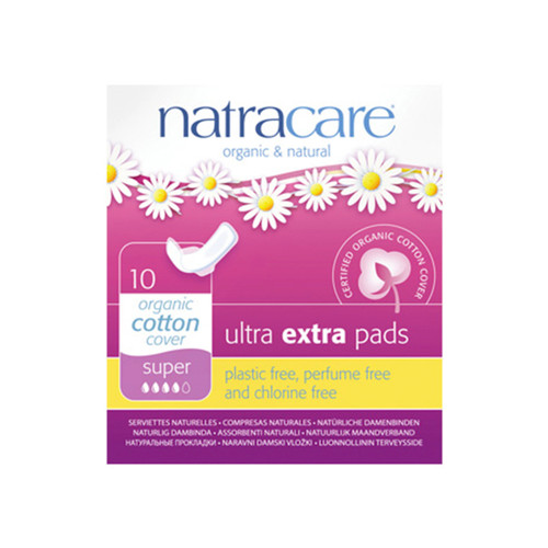 Ultra Extra Pads with Organic Cotton Cover - Super With Wings