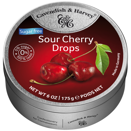 C&H  Sugar Free Sour Cherry Drops 9 x 200g