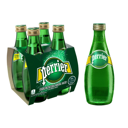 Perrier Sparkling Natural Mineral Water, 4s x 330ml