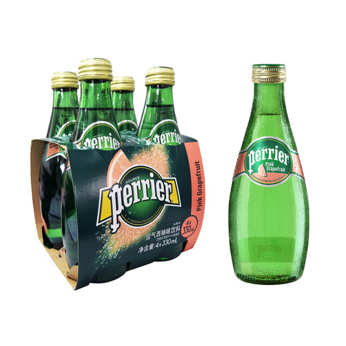 Perrier Pink Grapefruit Sparkling Mineral Water, 4s x 330ml