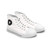 High Top Sneakers — Classic White Canvas Star Patch High-Top Shoes