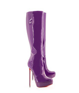 Demona Purple Patent 155 · Charlotte Luxury Boots · Luxury High Heel Knee High Boots · Di Marni - Vicenzo Rossi · Custom made · Made to measure · Luxury Platform Boots · High Heel Boots