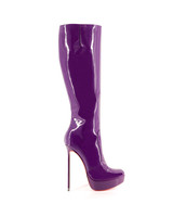 Demona Purple Patent 155 · Charlotte Luxury Boots · Luxury High Heel Knee High Boots · Di Marni - Vicenzo Rossi · Custom made · Made to measure · Luxury Platform Boots · High Heel Boots