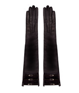 Zosma Black 24 - Opera Long Leather Woman Gloves - Ada de Angela Gloves -  Special and fetishism leather long gloves covered with spikes studs. Ready to be your New Favorite Gloves in Your wardrobe - Long Opera Leather Gloves