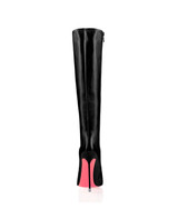 Ilda 125 BLACK · NAPA - Luxury Heel Boots - Woman - Charlotte Luxury  · Luxury High Heel Pointy Boots · Vicenzo Rossi  · Custom made · Made to measure · Luxury Knee High Heel Boots · Boots