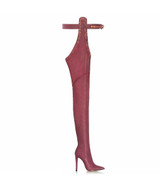Triana Aubergine · Cq Couture · Charlotte Luxury High Heels Boots · Luxury High heel Fetish Boots ·  Pointed Chap Thigh high Boots · Luxury High Heels Boots made in Italy