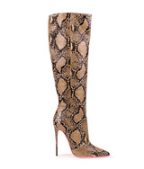 Spica 120 Nude Python · Charlotte Luxury High Heels Boots · Ada de Angela Shoes · High Heels Boots · Luxury Boots · Knee High Boots · Stiletto · Leather Boots