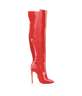 Bessel Red Patent  · Charlotte Luxury High Heels Boots · Ada de Angela Boots  · High Heels Boots · Luxury Boots · Over Knee Boots · Stiletto · Leather Boots