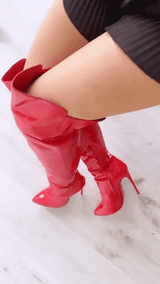 Bessel Red Patent  · Charlotte Luxury High Heels Boots · Ada de Angela Boots  · High Heels Boots · Luxury Boots · Over Knee Boots · Stiletto · Leather Boots