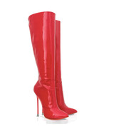 Dorbeon Red Patent · Charlotte Luxury Boots · Luxury High Heel Pointy Boots · Di Marni - Vicenzo Rossi · Custom made · Made to measure · Luxury Pointy High Heel Boots · Stiletto Boots