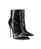 Denex Black Python  · Charlotte Luxury High Heels Boots · Ada de Angela Shoes · High Heels Boots · Luxury Boots · Knee High Boots · Stiletto · Leather Boots