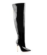 Dania Black Patent · Charlotte Luxury Boots · Luxury High Heel Over Knee Boots · Ada de Angela · Custom Made · Made to measure · Luxury High Heel Thigh High Boots · Boots