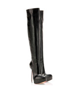 Tommal Black · Charlotte Luxury Boots · Luxury High Heel Over Knee High Boots · Di Marni - Vicenzo Rossi · Custom made · Made to measure · Luxury Platform Boots · High Heel Boots