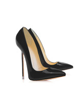 Akhira Black Patent  · Charlotte Luxury Shoes · Luxury High Heel Pumps · Di Marni - Vicenzo Rossi · Custom made · Made to measure · Black Luxury Pumps High Heel Shoes · Stiletto Shoes