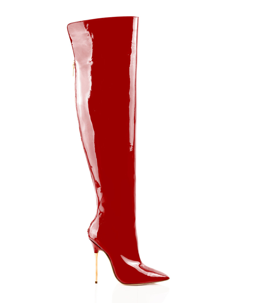 Dania Red Patent 105· Charlotte Luxury Boots · Luxury High Heel Over Knee Boots · Ada de Angela · Custom Made · Made to measure · Luxury High Heel Thigh High Boots · Boots