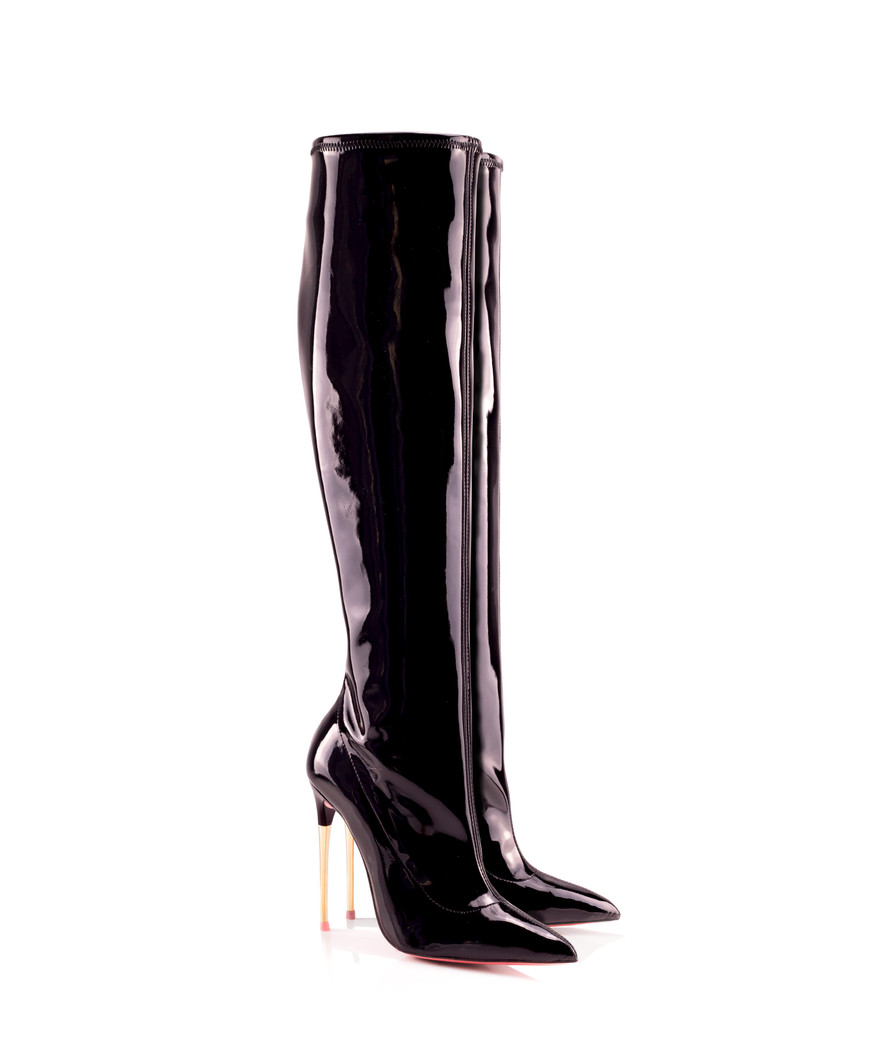 Naos Black · Charlotte Luxury High Heels Boots · Ada de Angela Shoes · High Heels Boots · Luxury Boots · Knee High Boots · Stiletto · Leather Boots