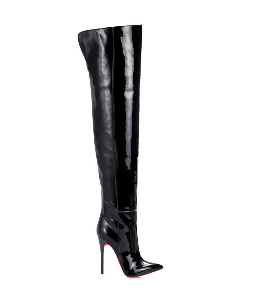 Duimas  Black Patent ·  Charlotte Luxury Boots · Luxury High Heel Pointy Boots · Di Marni - Vicenzo Rossi · Custom made · Made to measure · Luxury Over Knee High Heel Boots · Boots