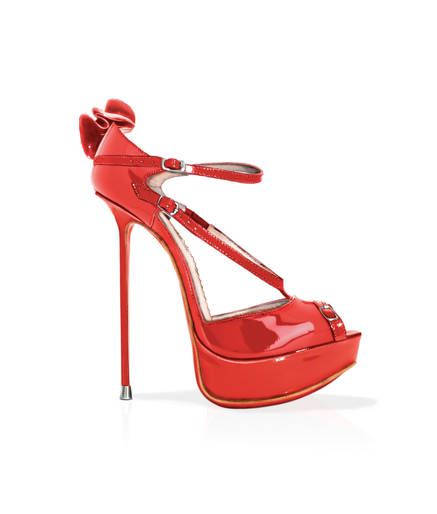 Deconte 155 Red Patent · Charlotte Luxury Shoes · Luxury High Heel Sandals · Vicenzo Rossi · Custom made · Made to measure · Patent Luxury Platform High Heel Sandals