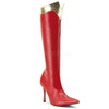 3 3/4" Heel Super Hero Boot Red & Gold