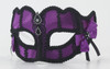 Venetian Mask Purple with Black Trim Mardi Gras Glasses Style 