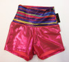 BP Designs Metallic Coral Rainbow Banded Highwaisted Gymnastics Shorts