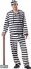 Jailbird Adult Costume Shirt Pants Hat Black & White Striped